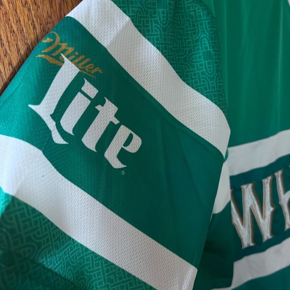 Baseball Chicago White Sox Jersey Mens Green Miller Lite Chi-rish SGA Pullover - Picture 2 of 6